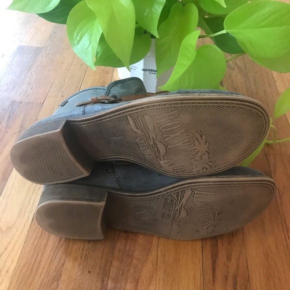 SOLD Grey Suede Roxy Ankle Booties - Picture 2 of 6